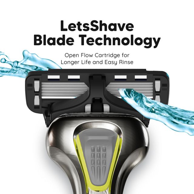 Letsshave Pro 6 Shaving Razor Blades | World'S First 6 Blade Razor For Men