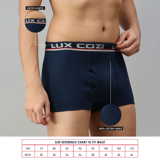 Lux Cozi Cotton Men's Trunk | 90 cm | Pack of 3