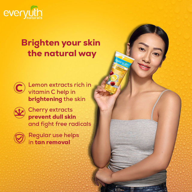 Everyuth Naturals Face Wash - Brightening Lemon & Cherry 150 g X 2 Combo