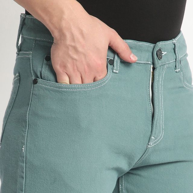 Bene Kleed Men's Relaxed Denim Trousers | Teal Green - 30