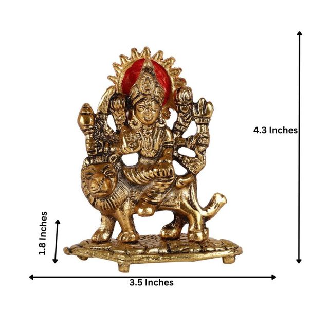 Devnidhii Sherawali Maa Idol in Gold Polish Small Size