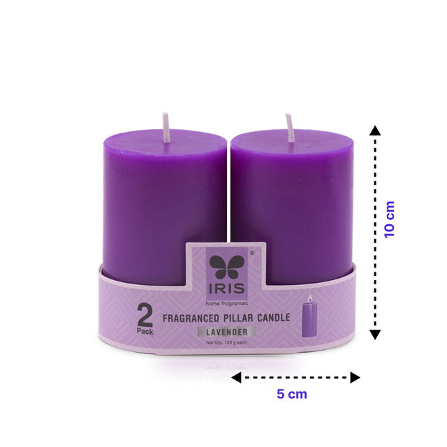 IRIS Lavender Scented Pillar Candle| Rakhi Gift for Brother & Sister