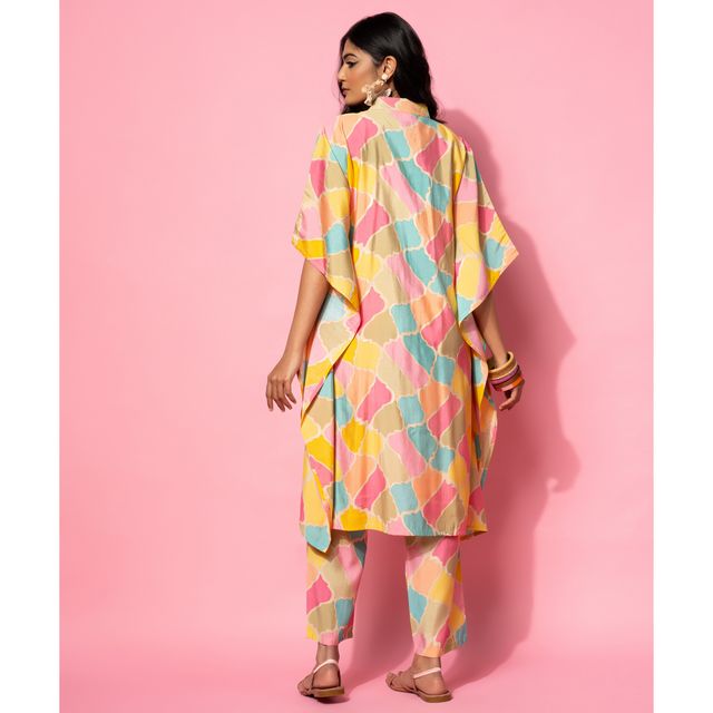 Libas Women's Multicolor Printed Silk Blend Co-Ords | XL