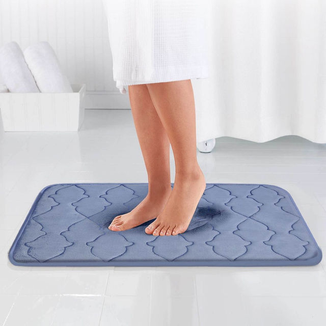 Bianca Memory Foam Anti Slip Bath Mat 1pc Medium | Luxor Ornamental-Denim