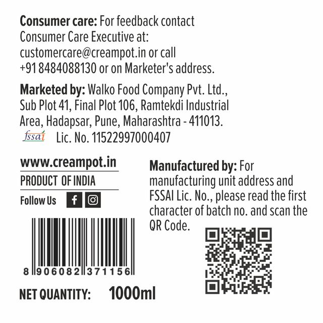 Cream Pot Vanilla Tub 1 l Combo
