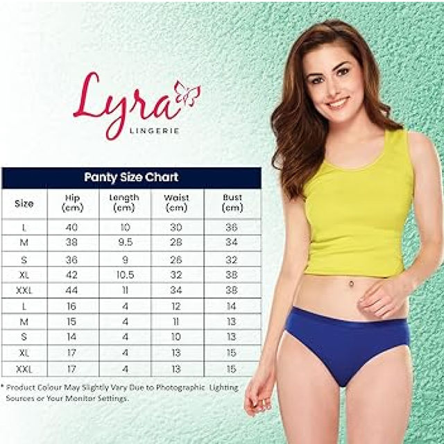 Lyra Women's Bikini Panty Solid | M (Colour May Vary)