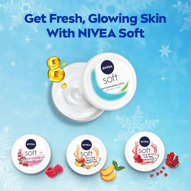 NIVEA Soft Light Moisturizer for Face, Hand & Body, Non-Greasy Cream for Instant Hydration