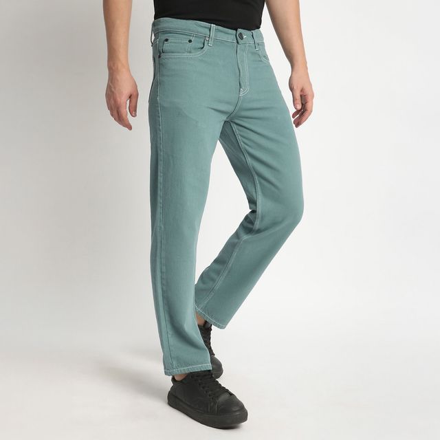 Bene Kleed Men's Relaxed Denim Trousers | Teal Green - 30