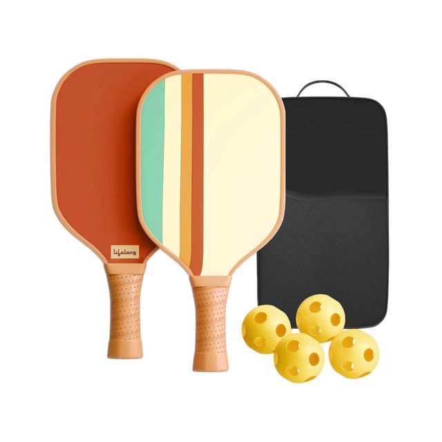 Lifelong Pickleball Paddle Set -Fiberglass Surface 4 Pickleball Balls & Paddle Cover Bag