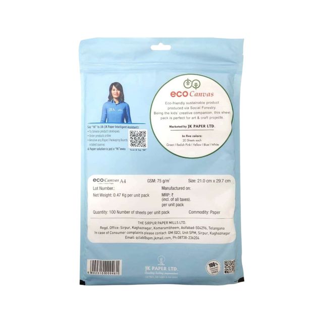 Jk Eco Canvas Multi Colour A4 Copier Paper 75 Gsm 100 Sheets