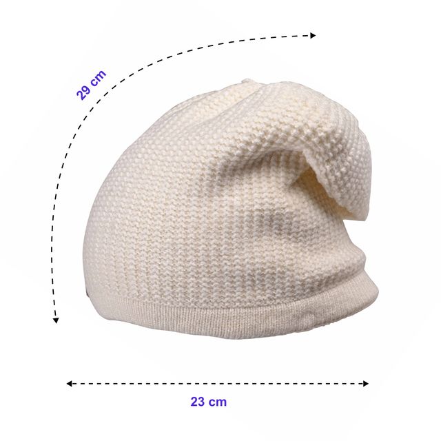 Calvadoss Unisex Woollen Beanie | Wc-001 | Cream