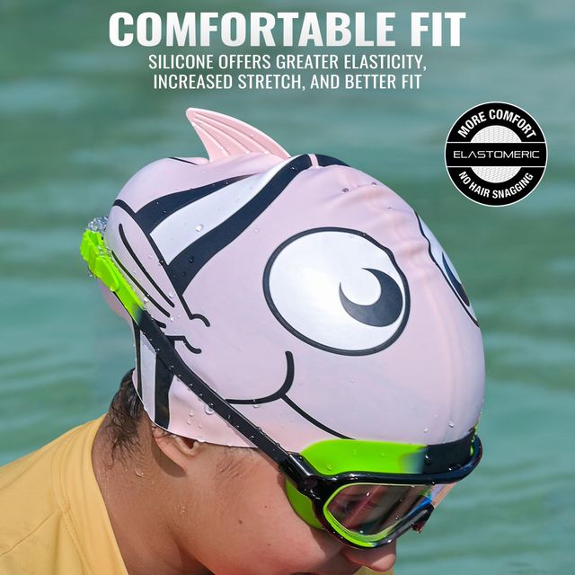 Slovic Kids Swimming Cap Fish Pink