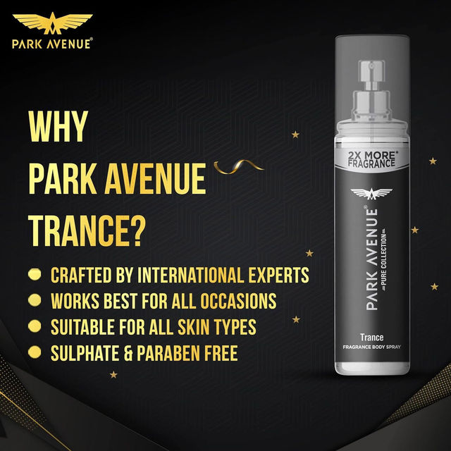 Palmolive Iris & Ylang Ylang Essential Oil Aroma Absolute Relax, Moisturizing Body Wash (750ml) & Park Avenue Pure Collection Trance Perfume Spray (135ml) Combo