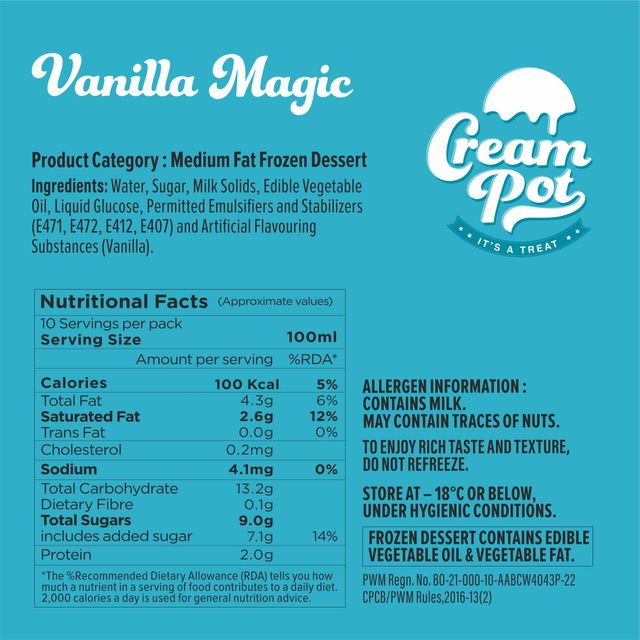 Cream Pot Vanilla Tub 1 l Combo