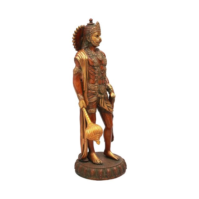 Devnidhii Hanuman Ji Brass Idol On Square Chowki