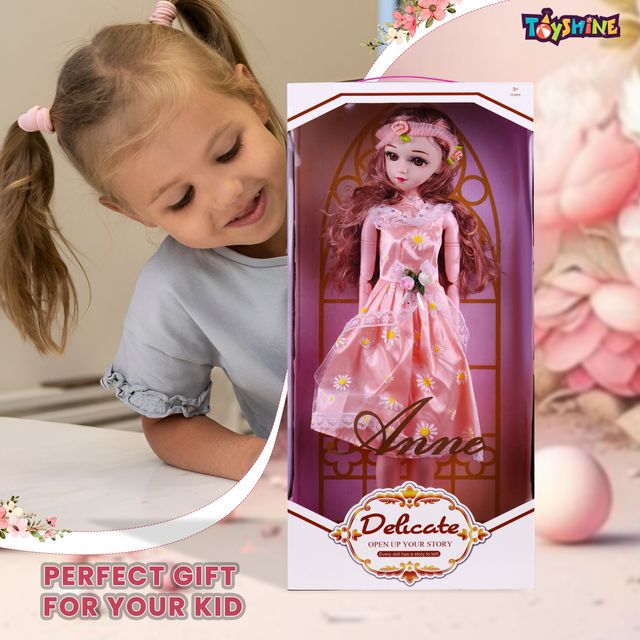 Toyshine 21 Inch Anne Fashion Doll With 3D Eyes | Folding Hands | Peach