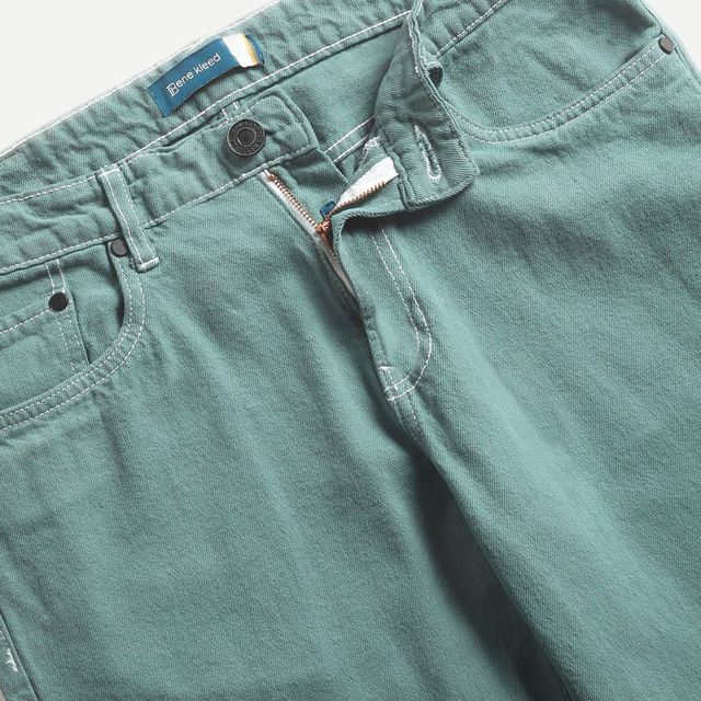 Bene Kleed Men's Relaxed Denim Trousers | Teal Green - 30