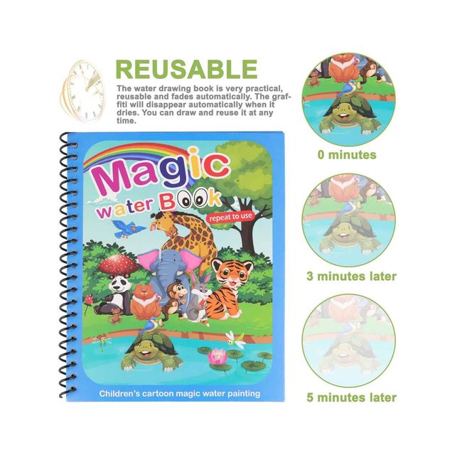 Kidara Magic Water Coloring Set Of 4 Books | Mess-Free Art For Kids Age 3-5 | Educational Gift