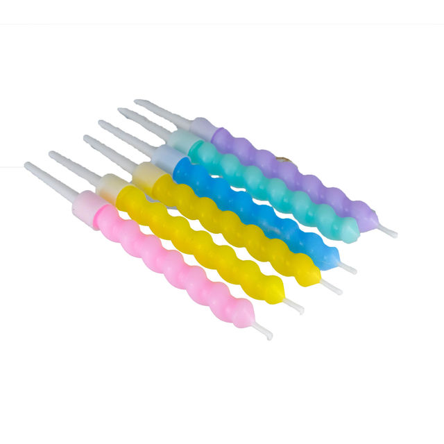Spiral/Twisted Candles for Birthday/ Anniversary Celebration, Multicolor