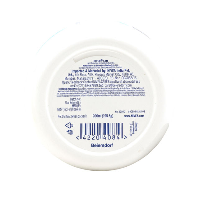 NIVEA Soft Light Moisturizer for Face, Hand & Body, Non-Greasy Cream for Instant Hydration