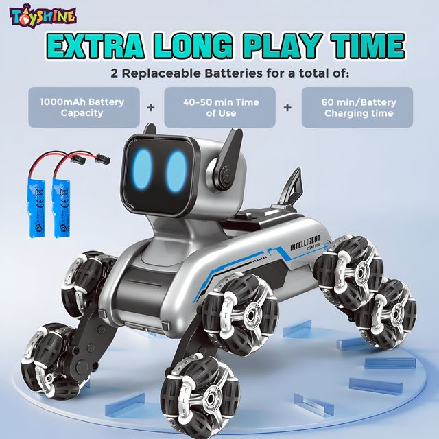 Toyshine Remote Control Stunt Robot Dog  8WD Gesture Sensing | Light and Music For Kids