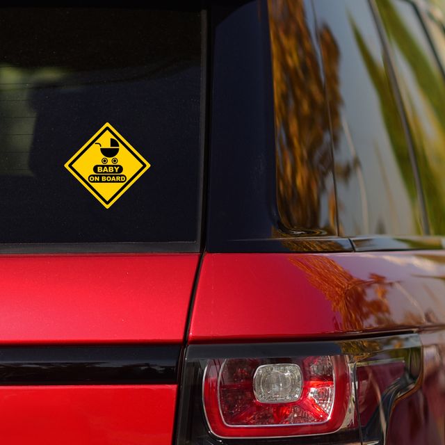 House Of Festivals Automobile Baby on Board PVC Sticker - 6 x 6 Inches Design 4