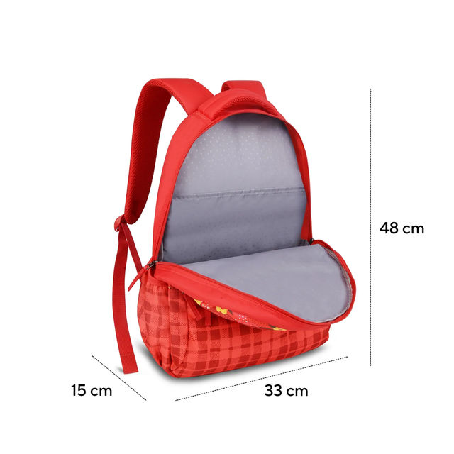 Genie Chekmex Red Backpack For Women - 2 Compartments, School Bag