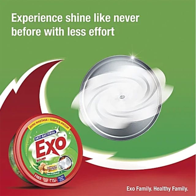 Exo Touch & Shine Round Ginger Twist Dishwash Bar | Anti Bacterial  | Tub