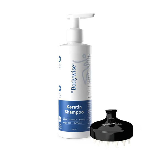 Be Bodywise Keratin Shampoo + Free Scalp Massager