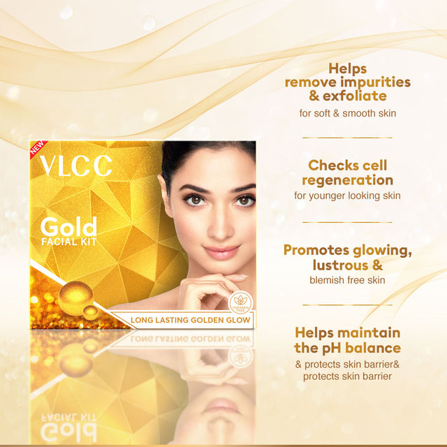 Vlcc Gold Facial Kit For Luminous & Radiant Complexion(60gms) & Vlcc Pedicure-Manicure Hand & Foot Care Kit(1pc) Combo