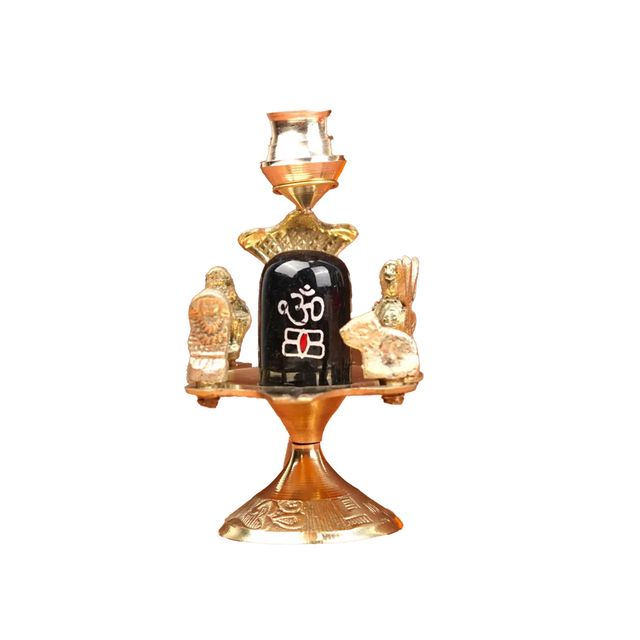 Shivling Stone With Brass Abhishek Patra By Servdharm