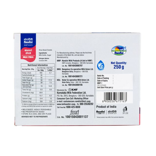 Nandini Milk Peda 250 gms Combo