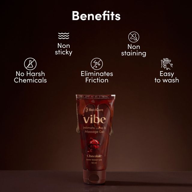 Bold Care Vibe - Chocolate Flavoured Water-Based Intimate Lube (100ml) & Bold Care 404 By All-In-One Flavours Pack Condoms - Chocolate, Strawberry, Mango, Vanilla, & Bubblegum (10pc) Combo