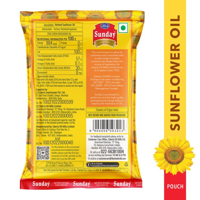 Sunday Refined Sunflower Oil