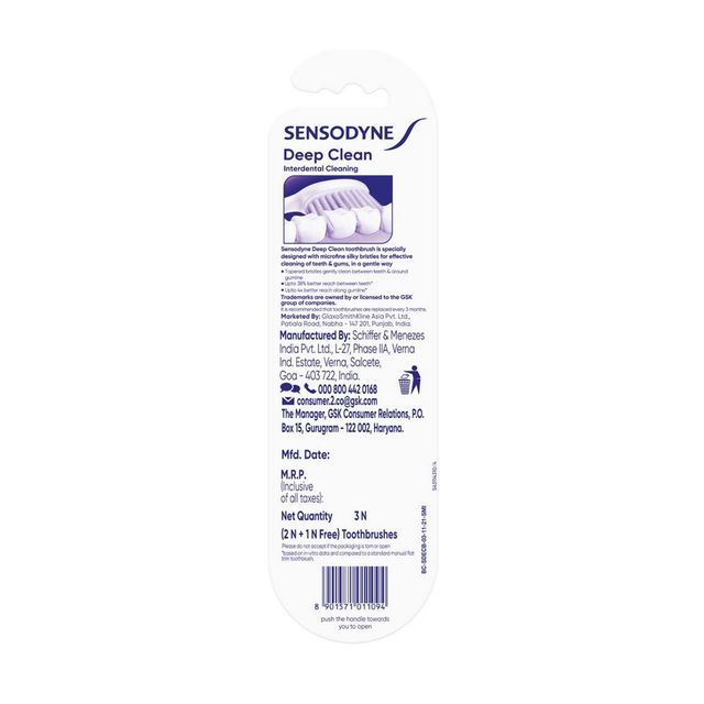 Sensodyne Toothbrush: Deep Clean Toothbrush With Extra Soft & Microfine Bristles B2G1