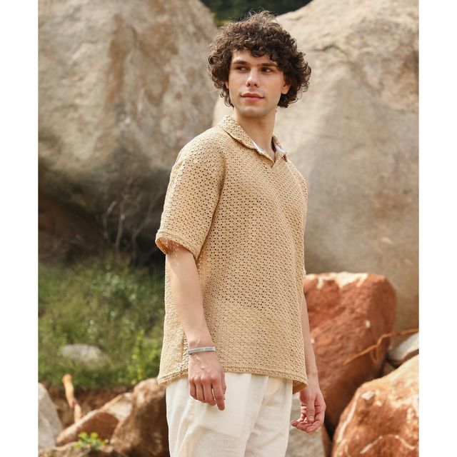 Campus Sutra Men's Lozenge Oversized Polo T-shirt - Buy at ₹622