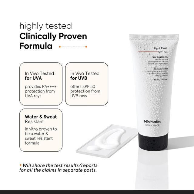 Minimalist 10% Vitamin B5 Oil-Free Face Moisturizer Gel(50gms) & Minimalist Light Fluid Spf 50 Face Sunscreen(50ml) Combo