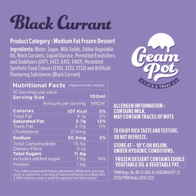 Cream Pot Black Currant Tub