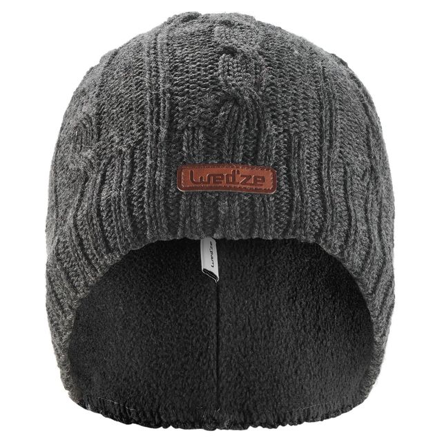 Wedze Unisex Solid Wool Beanie | Grey - Free Size