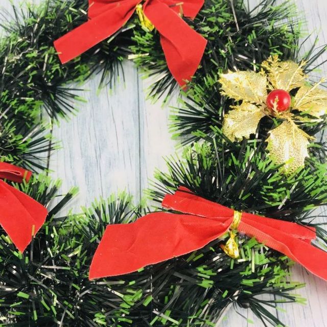 Gullak Christmas Wreath - Hanging Decoration | 25 cm- Assorted Colours & Designs