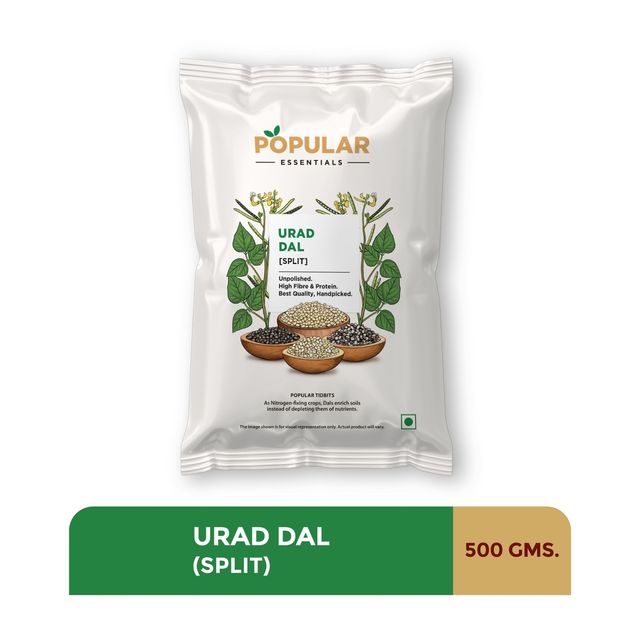 Popular Essentials Urad Dal Split (Un-Polished)(500gms) & Popular Essentials Toor Dal (Un-Polished)(500gms) Combo