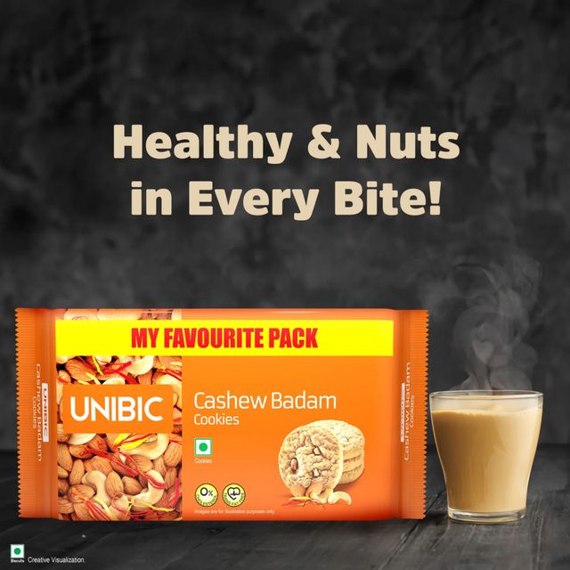 Unibic Cashew Badam Dry Fruit Biscuits | Cholesterol-free and Trans Fat-free