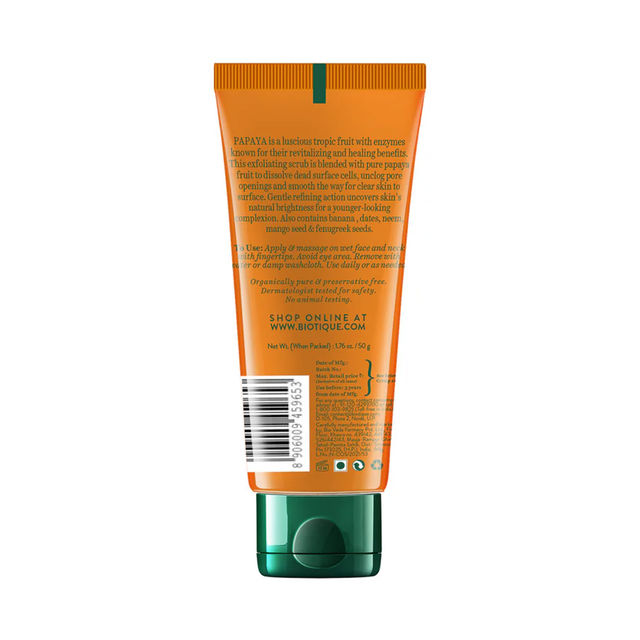 Biotique Papaya Tan Removal Brightening & Revitalizing Face Scrub Tube 100 g Combo