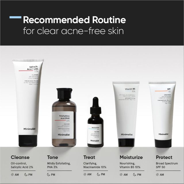 Minimalist 10% Vitamin B5 Oil-Free Face Moisturizer Gel(50gms) & Minimalist 02% Salicylic Acid + Lha Face Cleanser(100ml) Combo