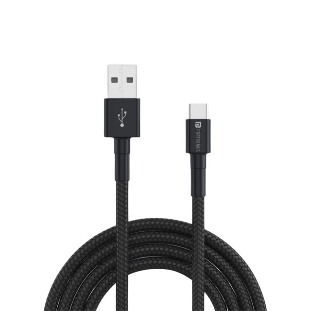 Portronics Konnect B Type C Cable - Black | Supports up to 65W Fast Charging | Compatible with USB Type C Devices