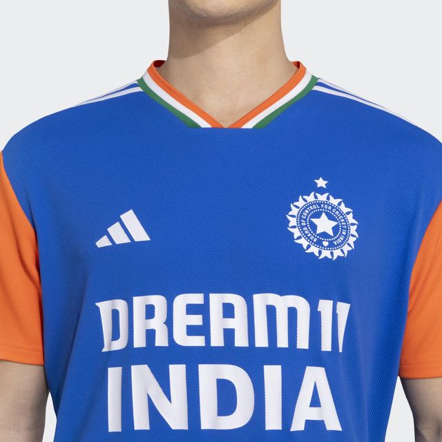 Adidas India Cricket T20 Fan Men's 100% Recycled Polyester Jersey - M | HEAT.RDY
