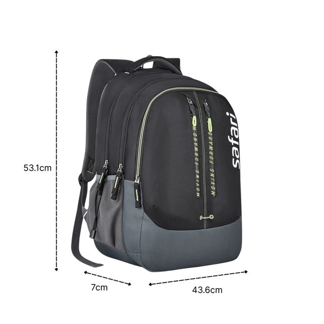 Safari Unisex Solid Polyester 37 L Top Handle School Backpack | Black