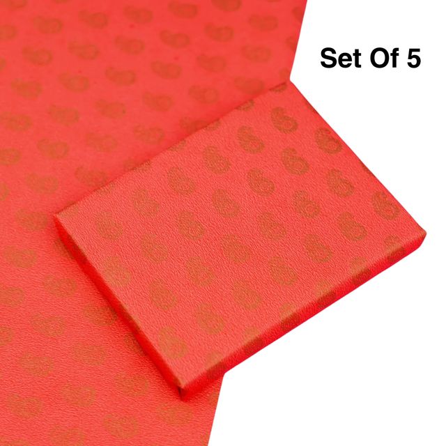 Red Floral Gift Wrap Paper By Servdharm | Set of 5