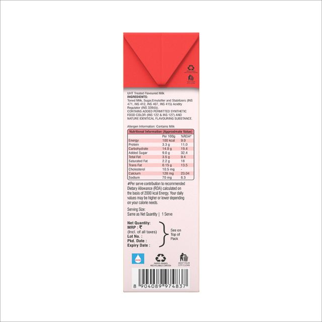 Heritage Strawberry Milk Shake 180 ml Combo