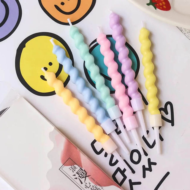 Spiral/Twisted Candles for Birthday/ Anniversary Celebration, Multicolor